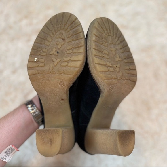 J. Crew MacAlister High Heel Black Suede Ankle Boot Size 9 with ties - Picture 8 of 10